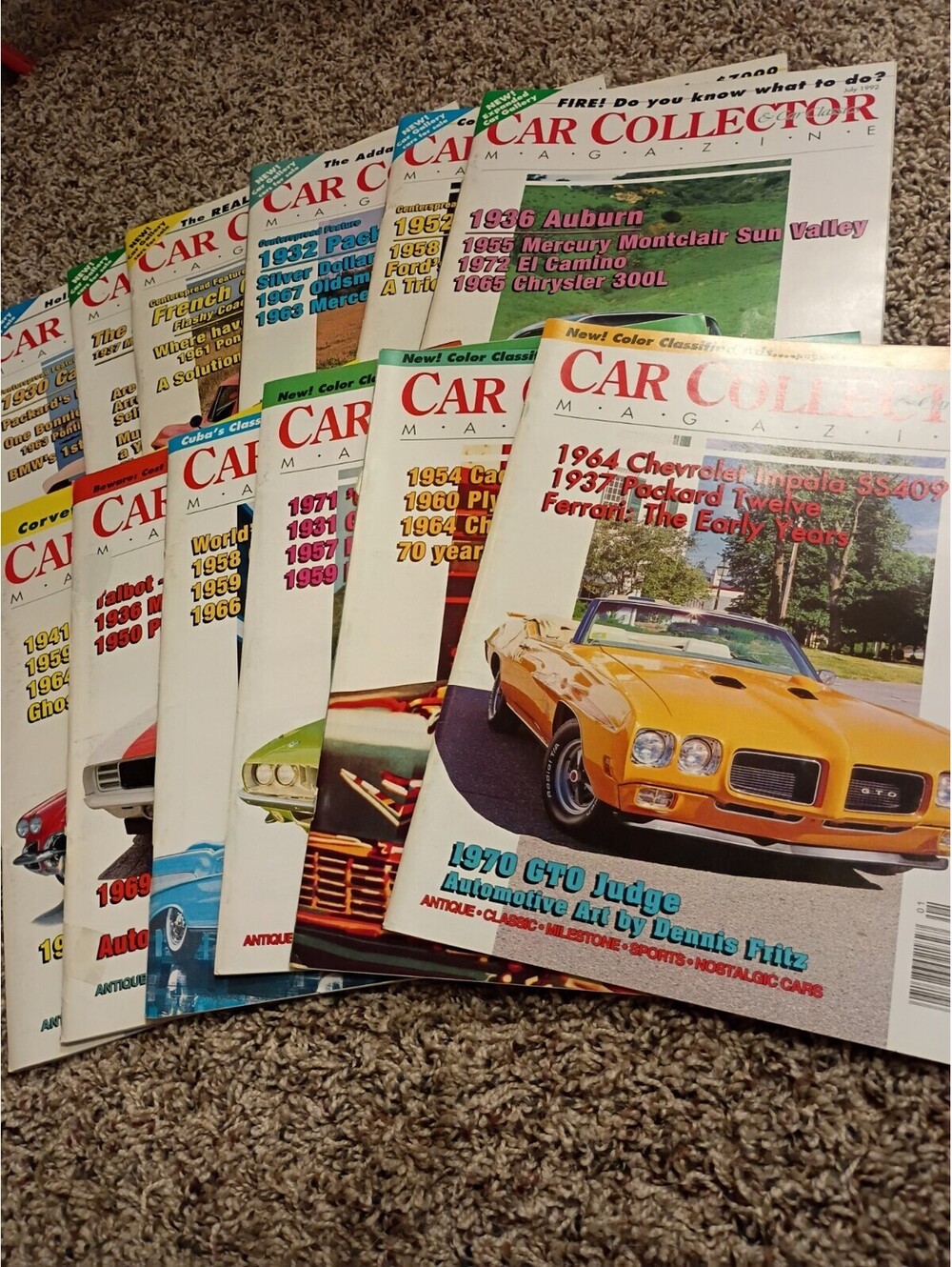 VTG 1992 Car Classics Magazine Lot 12 Complete Year Automobile Ferrari Lincoln